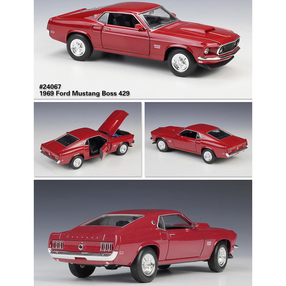 1/24 Scale Welly  1969 Ford Mustang Boss 429 Alloy Car Model Diecasts Metal Toy Vehicles Car Model High Simulation Collection Childrens Gifts