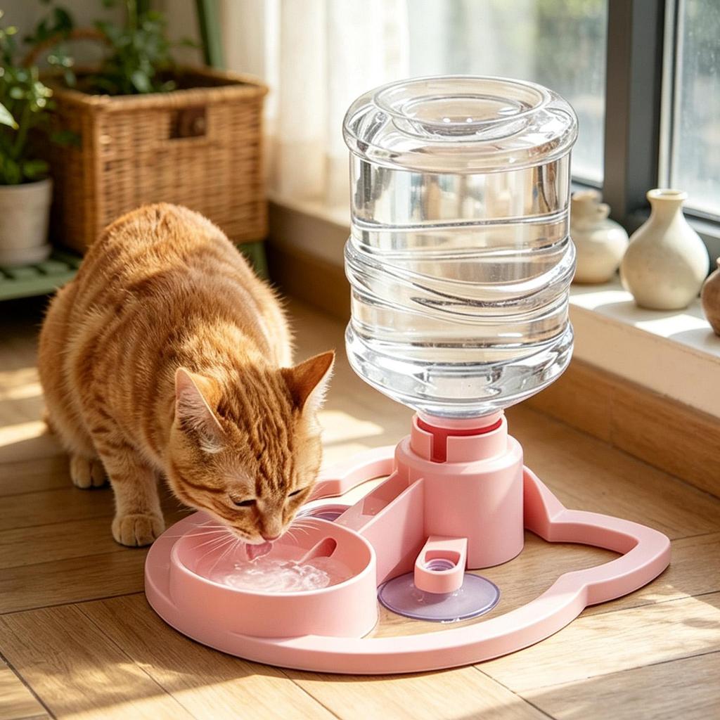 611ml Pet Water Dispenser Automatic Water Renewal Cat Dog Drinking Machine Anti Overturning Splash-proof Pet Water Bowl