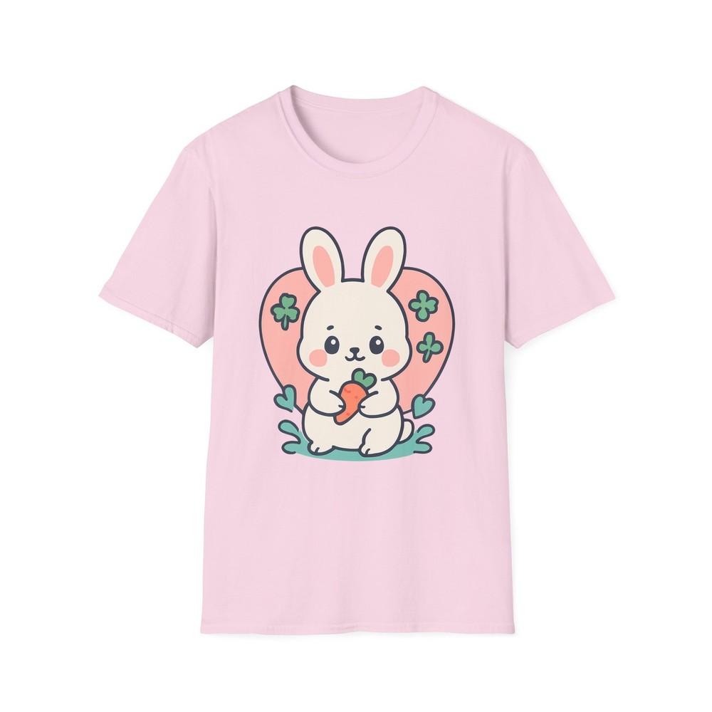 Unisex Softstyle Easter Bunny T-Shirt | Cute Carrot Hug | Whimsical Spring