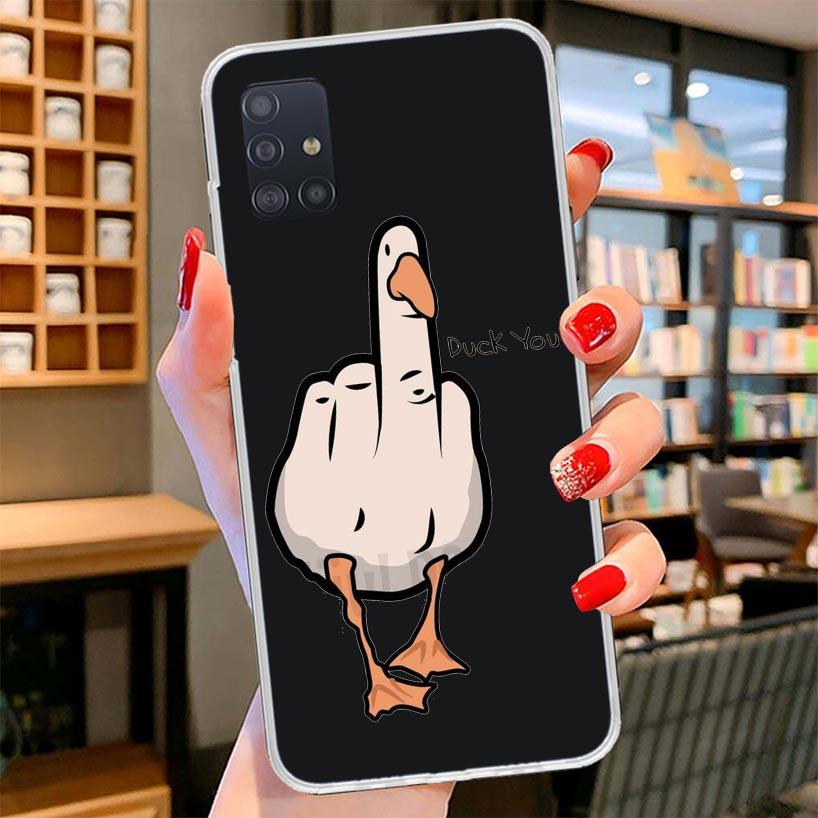 Cartoon Duck Goose Game Cover Phone Case For Samsung Galaxy A12 A22 A32 A52 A72 A02S Phone Case Note 20 Ultra 10 S10 Plus A51 A7