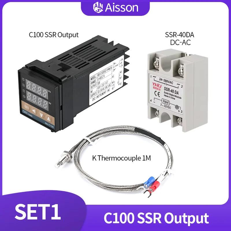 REX-C100 PID Ελεγκτής Θερμοκρασίας Τύπου Κ Μονής Εισόδου Ψηφιακή Οθόνη Θερμοστάτης AC110V-240V Ρελέ Έξοδος SSR 400℃