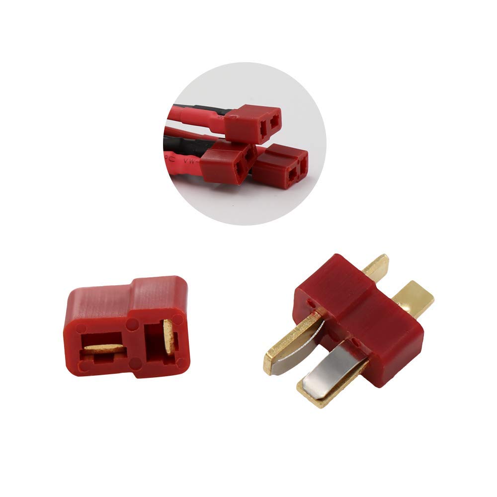 GTIWUNG 5 Pairs XT60 Connectors, XT-60 Male and Female Connectors, 5 Pairs XT30 Male and Female Bullet Connector Plugs for RC LiPo, 5 Pairs Red Ultra
