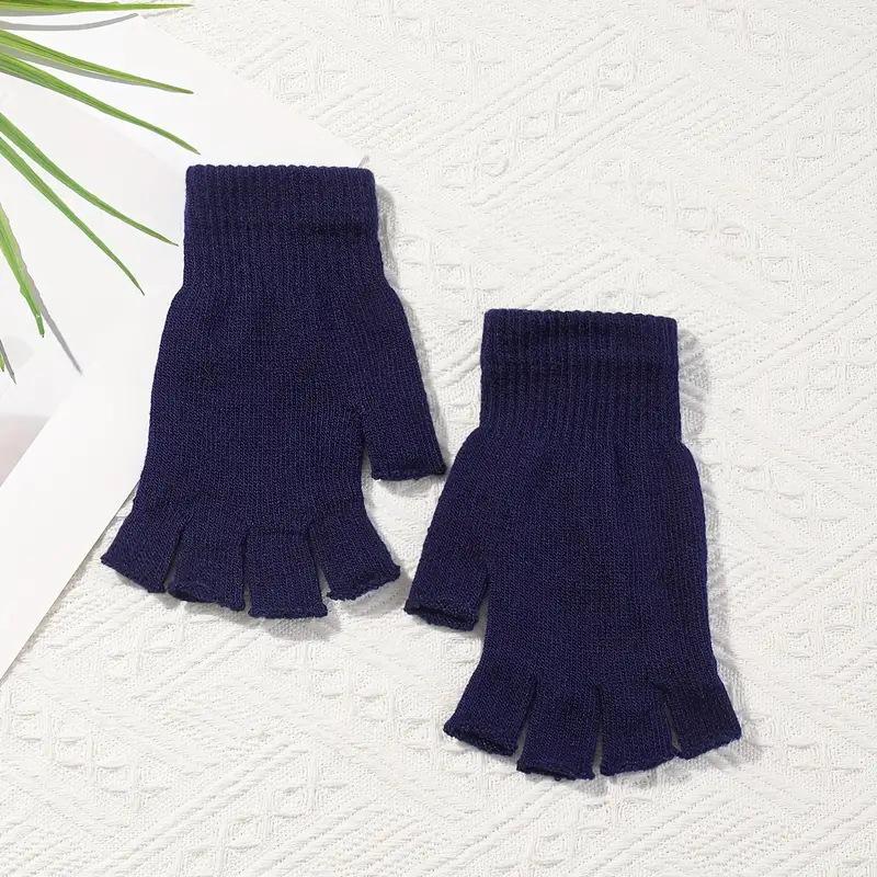 Unisex Touchscreen-Compatible Fingerless Knit Gloves for Autumn/Winter