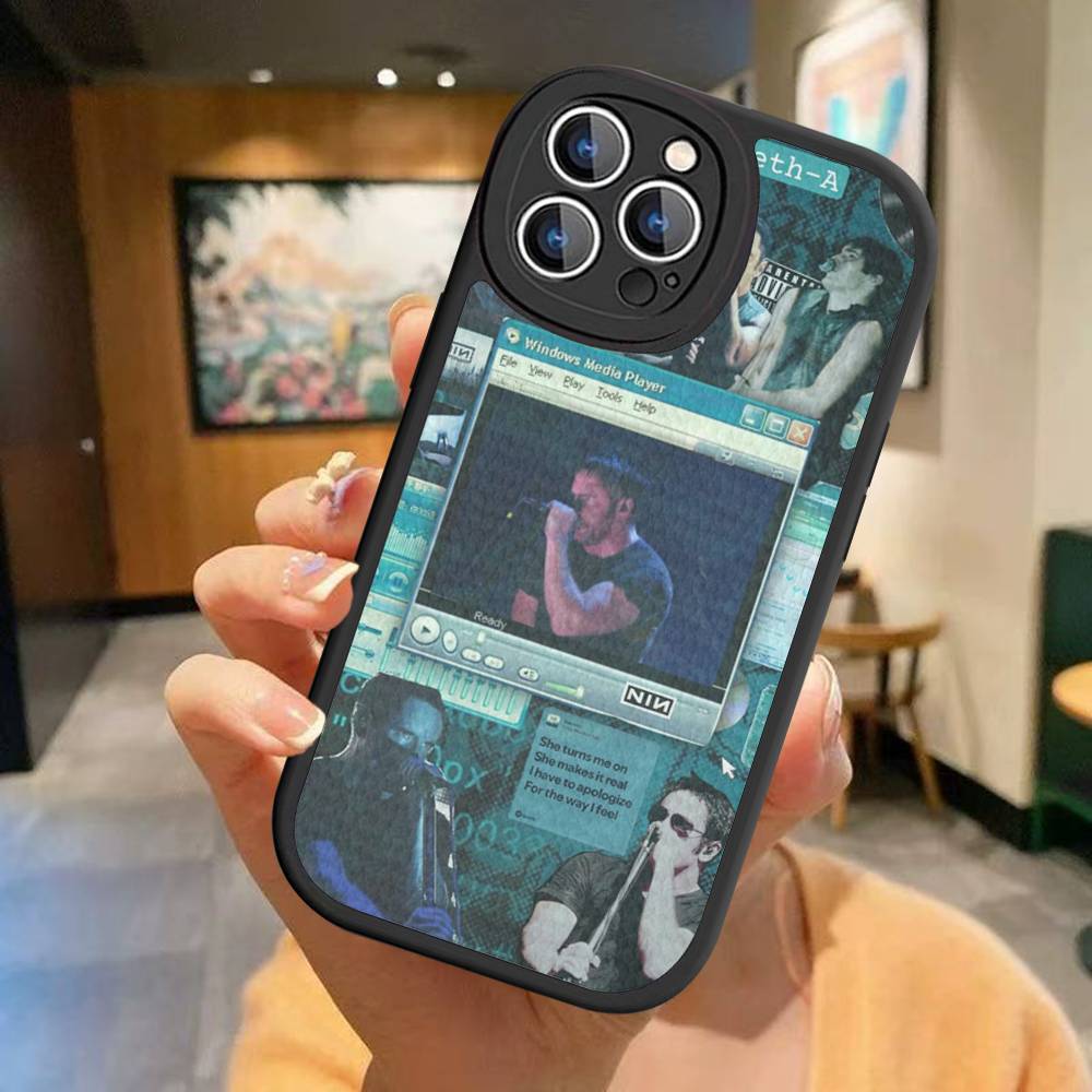 Industrial Rock Nine Inch Nails Band Phone Case For IPhone 16 15 14 13 12 11 Pro Max Plus Leather Soft Cover