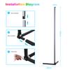 Neoglint D C5V BT Connected 72 LEDs Corner Floor Lamp RGB Standing Light with Controller Supported Phones App Control/ Music