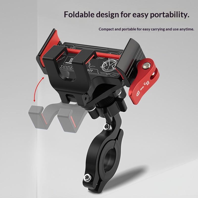 BENGGUO Bicycle Motorcycle Phone Mount 360-Degree Rotation Adjustable Handlebar Holder Aluminum Alloy Anti Shake