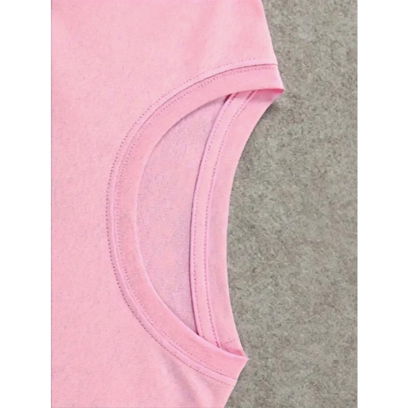 European sizes Cute Short-Sleeved T-Shirt for Girls Featuring a Round Neck And a Fun Sports Theme with a Cartoon Hamster Lifting Weights