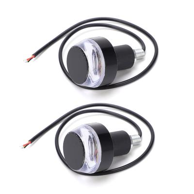 DC12V Motorrad LED Blinker Lampe Griff Bar End Stecker Lenker Licht Weiß Gelb