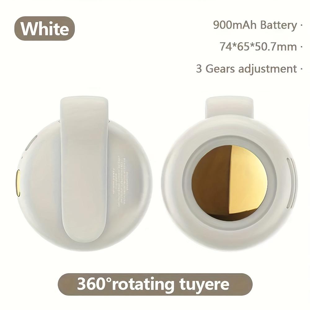 Portable USB Rechargeable Fan with Lithium Battery Compact 360°Rotary Clip On Design,Pink Polished Finish,Wearable for Indoor Outdoor Use