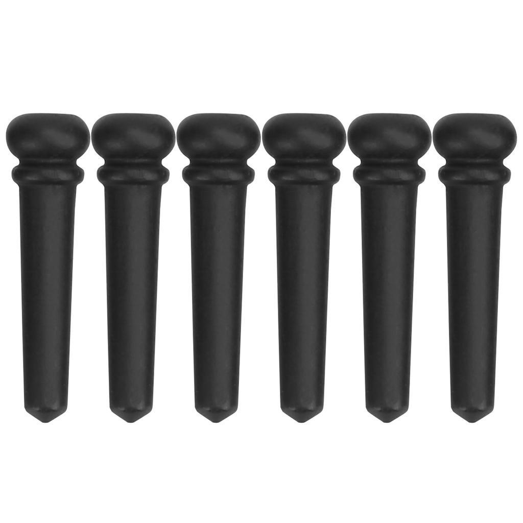 6pcs Ebony Acoustic Guitar Pins Pegs Guitar Parts Replacement Tool Accessory Decoration Black
