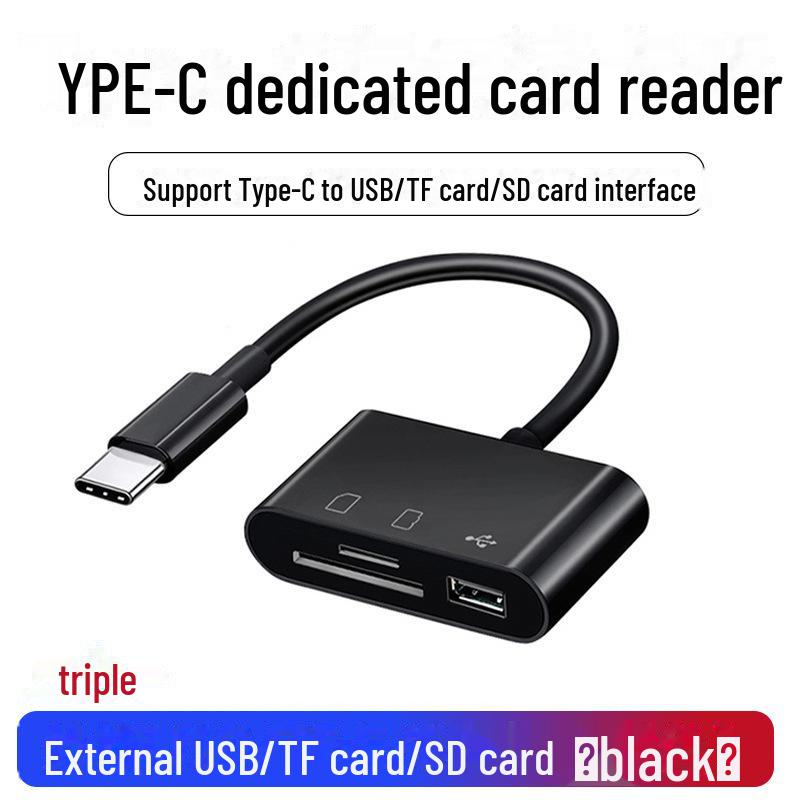 Type-C Card Reader: Multi-Function OTG 2.0 for Android, Mobile, Computer, SD Card, and USB Drive.