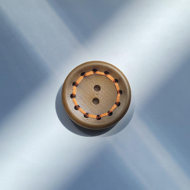 

5pcs Threading Wood Button Button Clothes Clothing Hat Decoration Diy Handmade Button Fashion Sweater Natural Small Button 25Mm brown [single circle]