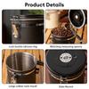 1.2L/1.5L Large Capacity Coffee Storage Container with Spoon Stainless Steel Coffee Bean Can Sealing Coffee Filling Food Storage