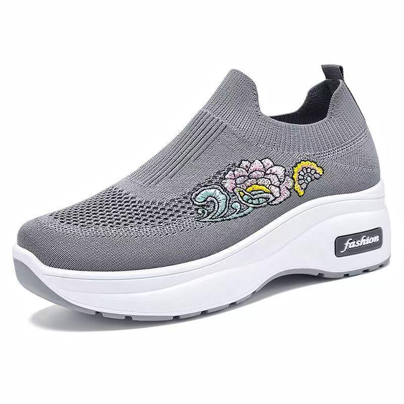 Spring Women's Lightweight Platform Sneakers: Height-Boosting Trendy Sock Shoes for Casual Wear