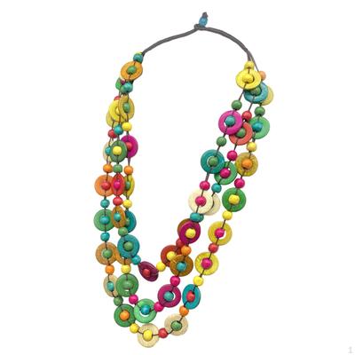 Bohemian Necklace Jewelry Costume Wood Bead for Women Lady Birthday