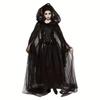 Black Bridal Shawl Witch Vampire Cosplay Cloak Halloween Double Cloak Game Party Costume Props Holiday Dress Up Trench