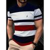 Summer New Striped Printed Men's T-shirt Breathable, Lightweight and Casual