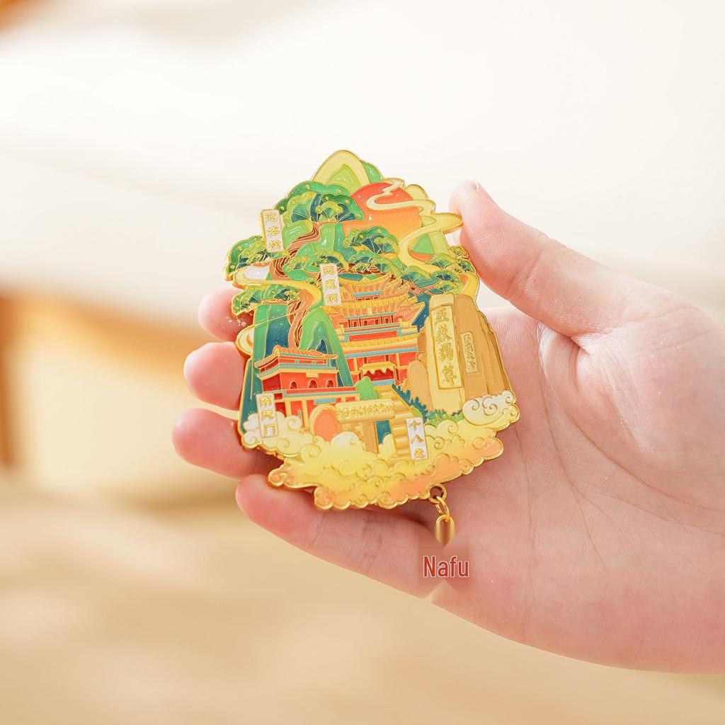 Mount Tai Metal Cultural Refrigerator Magnet: National Tide Tourism Souvenir