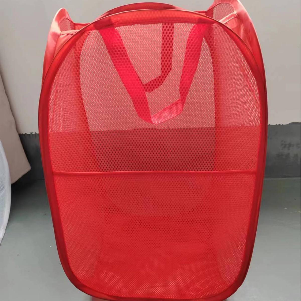 

Портативний складаний сітчастий кошик для білизни для брудного одягу null червоний