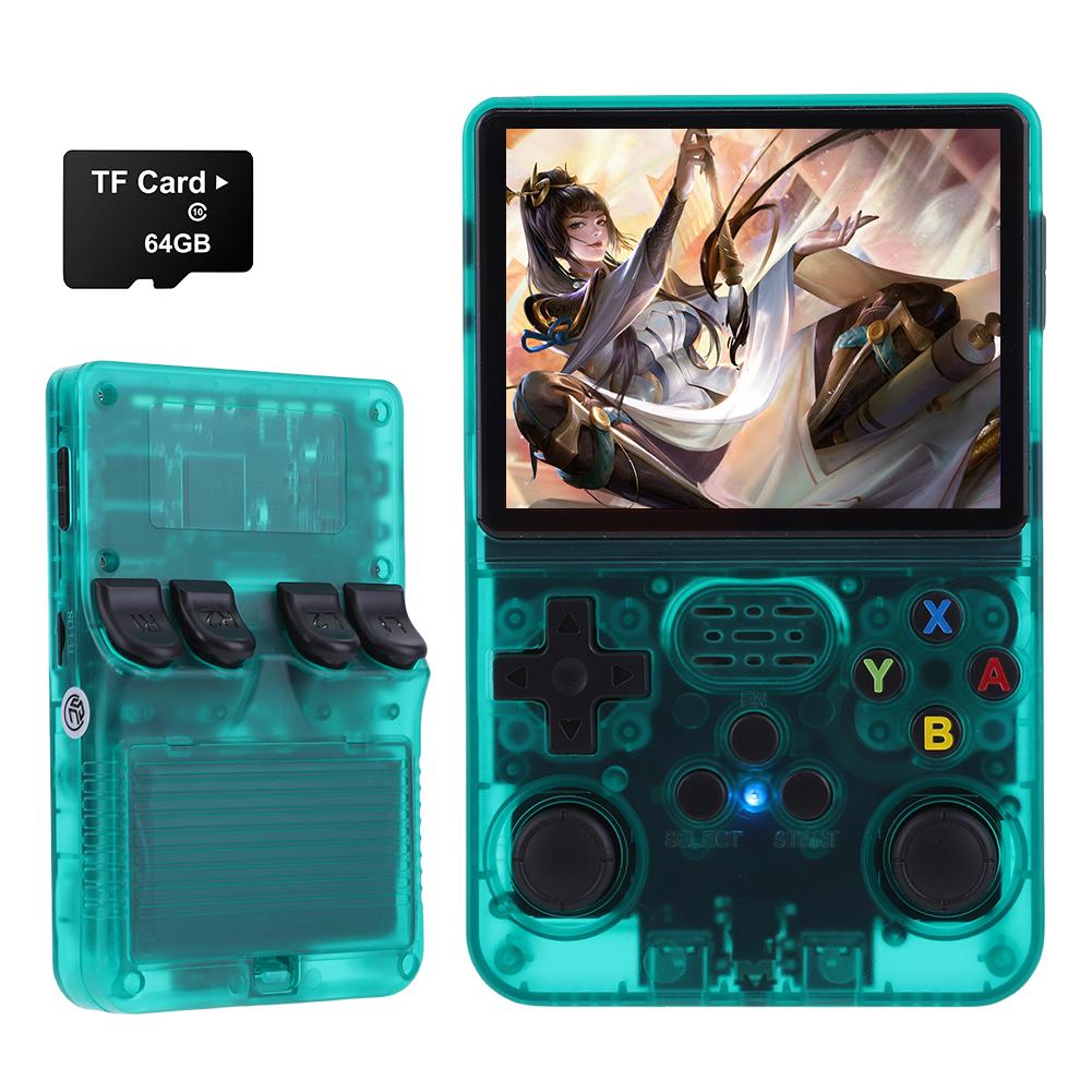 R36S Classic Video Games Player Linux System 3.5 Inch IPS Screen Handheld Game Players 64/128GB 10000 Games Gift for Kids Adults