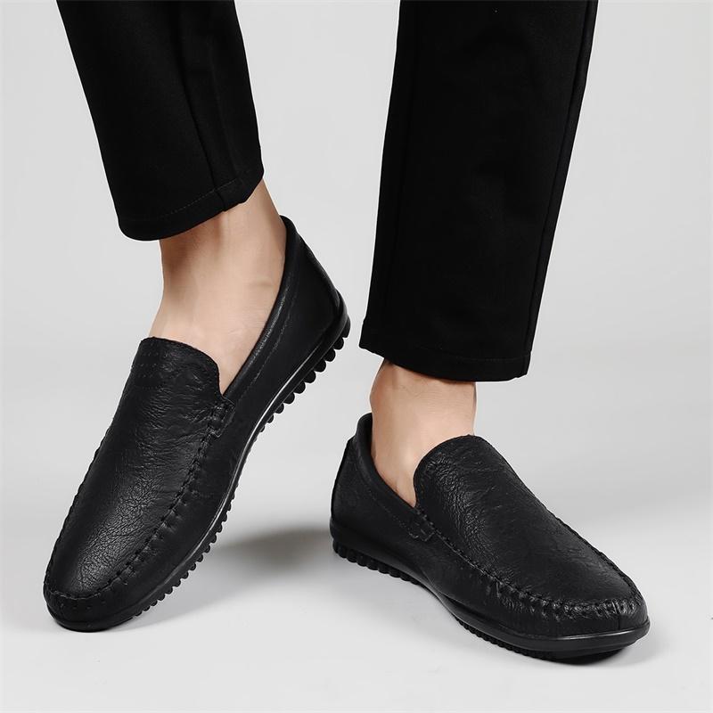 Genuine Leather Men Loafers fashion Luxury Brand Slip on British Business Casual Shoes Business Men Moccasins men Driving Shoes