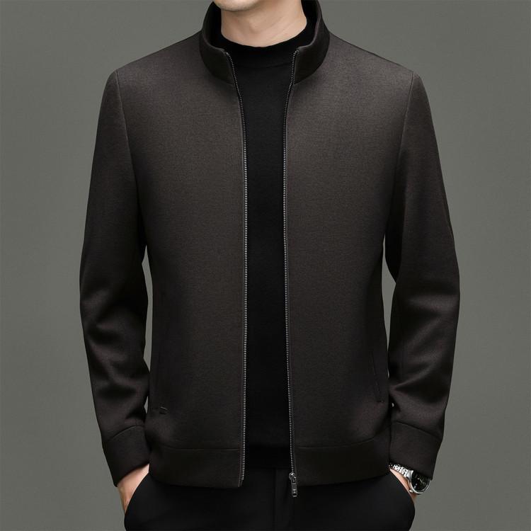 Men s Winter Stand Collar Velvet Jacket - Mid-Aged, Thick, Loose Fit, Cotton Dad s Outerwear. 2XL