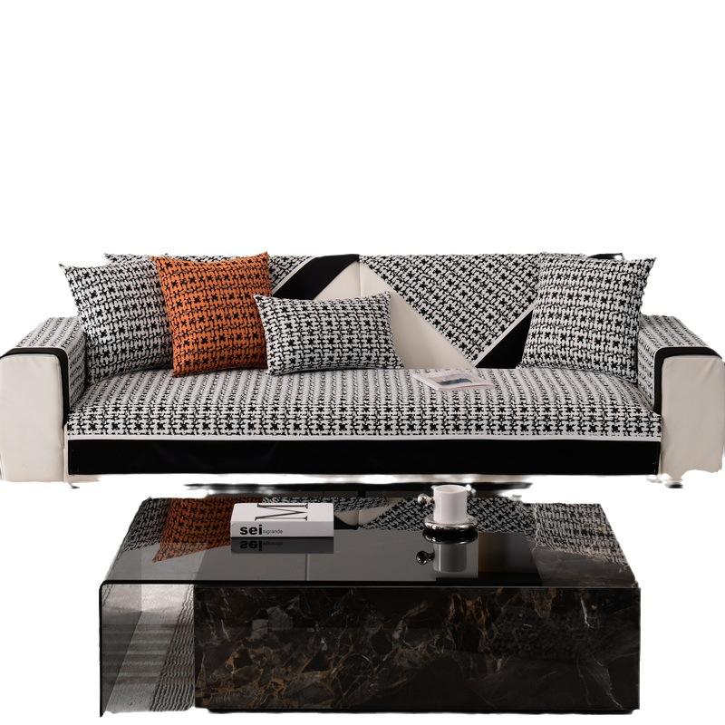 Light Luxury Chenille Houndstooth Sofa Cushion Four Seasons Universal Non-Slip Cushion Cushion Sofa Cover Full Cover Cloth Cover