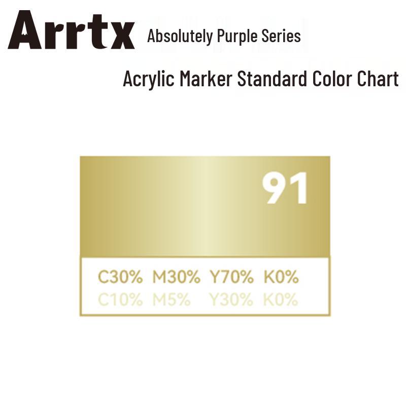 Arrtx Ataishi Akrylový marker s měkkým hrotem, Jeden kus, Absolutní fialová, Styl A/B, 30 barev, Voděodolný, Rychleschnoucí, Krycí.