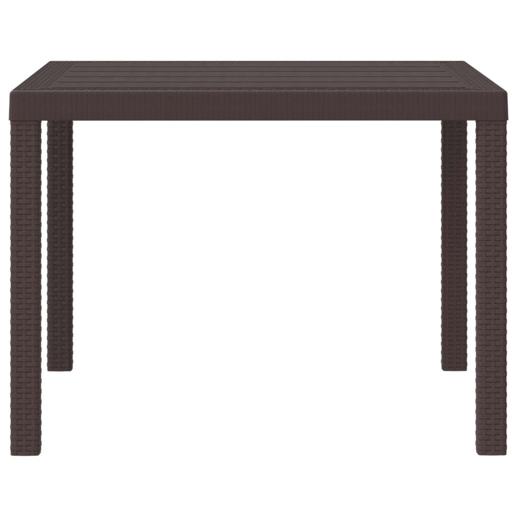 Garden Table Brown 100 X 100 X 73 Cm Poly Rattan