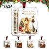Money Gift Ornament Christmas Cash Holder Ornament, Acrylic Angel Santa Cat with Lanyard for Xmas Tree, Holiday Party Hanging Decoration