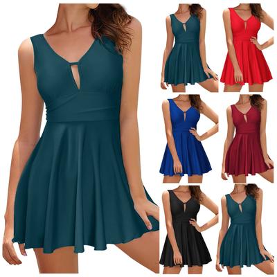 Women's One-Piece Fashion Solid Color  Swimsuit (With Chest Pad Without Steel Bra)