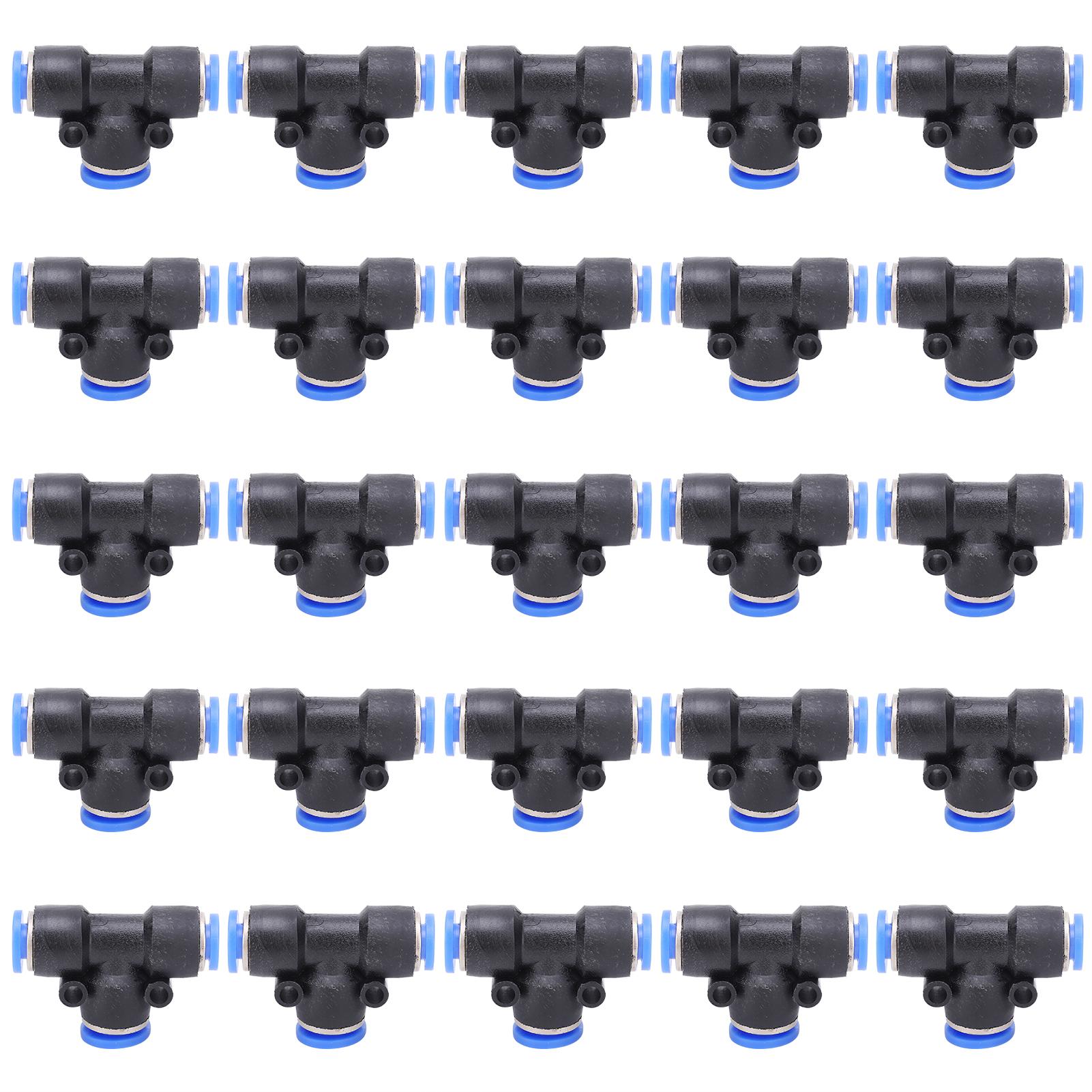 

50Pcs 3Way Pneumatic Connector Quick PU Tube Hose Push in Air Water Fitting PEG686