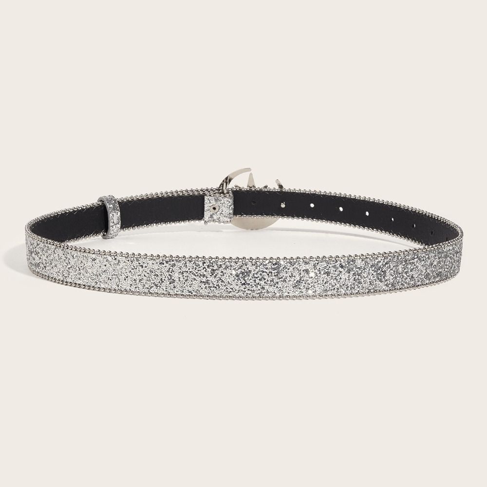 Y2K Bling Rhinestone Belt Luxury Design Waist Strap Fashion Moon Star Buckle Belt