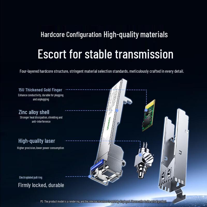 UGREEN Gigabit SFP Optical Transceiver Module 1.25G Single Mode Single Fiber