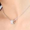 Dfarbe White Gold Natural Moissanite New Carved Necklace
