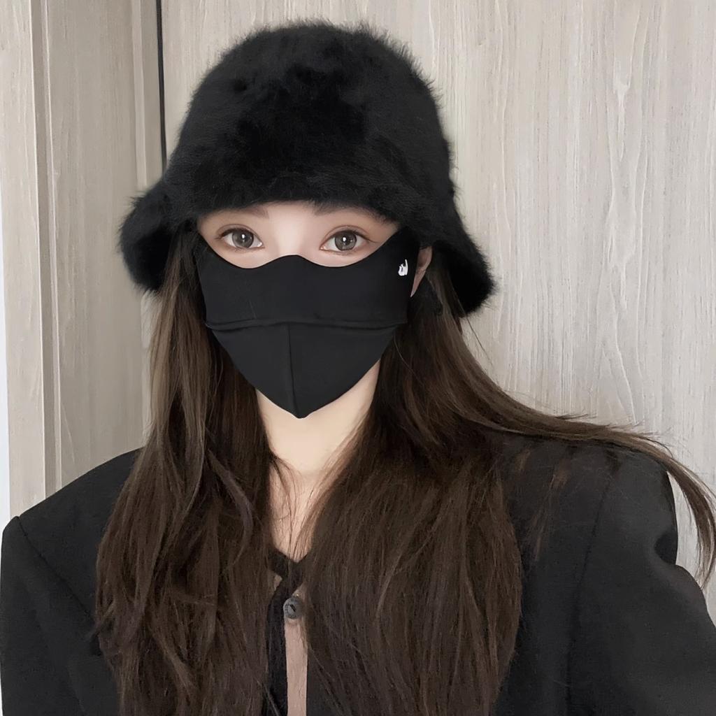 Women's Autumn and Winter Korean Version Fashionable and Versatile Basin Hat  Showing The Face  Rabbit Plush Bucket Fisherman's Hat