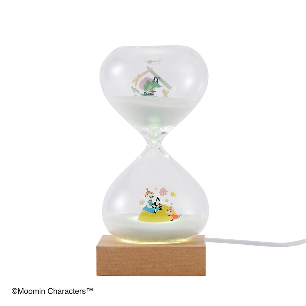 Chatani Moomin Hourglass with Counter and LED X X Item Number 15-Minute Light, Clear, H15.5 W7.5 D7.5cm, "FunScience" 152-333242W