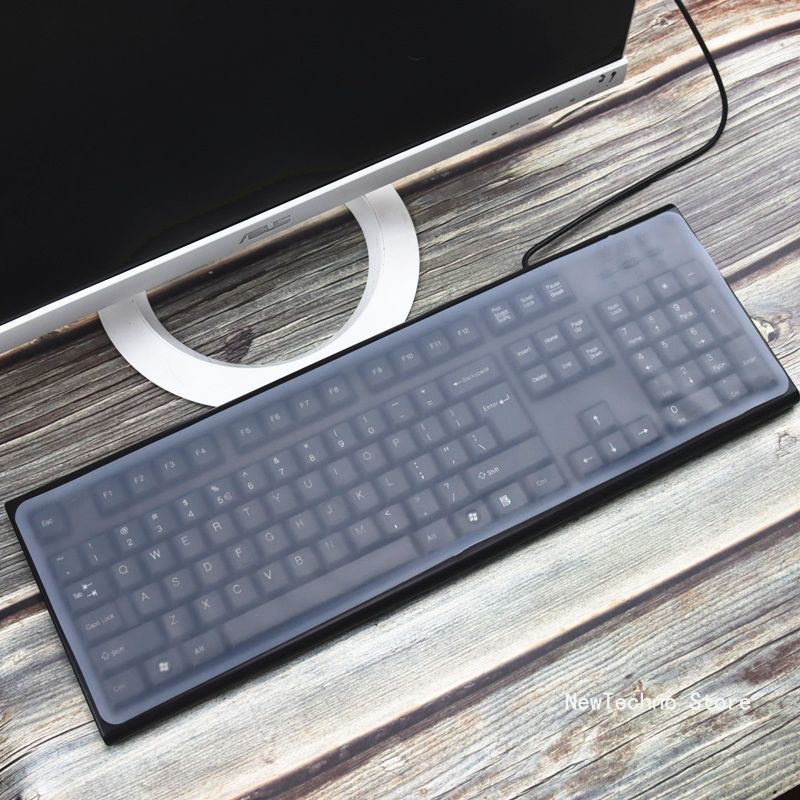 44.5x13.8cm Silicone Keyboard Protector Cover Skin for Computer Desktop Keyboards for 19'' 21.5'' 22.1'' 23'' 24'' 27'' 29''