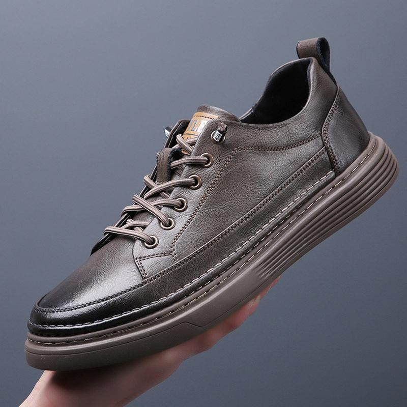 Herren Leder atmungsaktive Freizeitschuhe Herrenschuhe 2025 neu Frühling Herren Sportschuhe weiß bequem und vielseitig