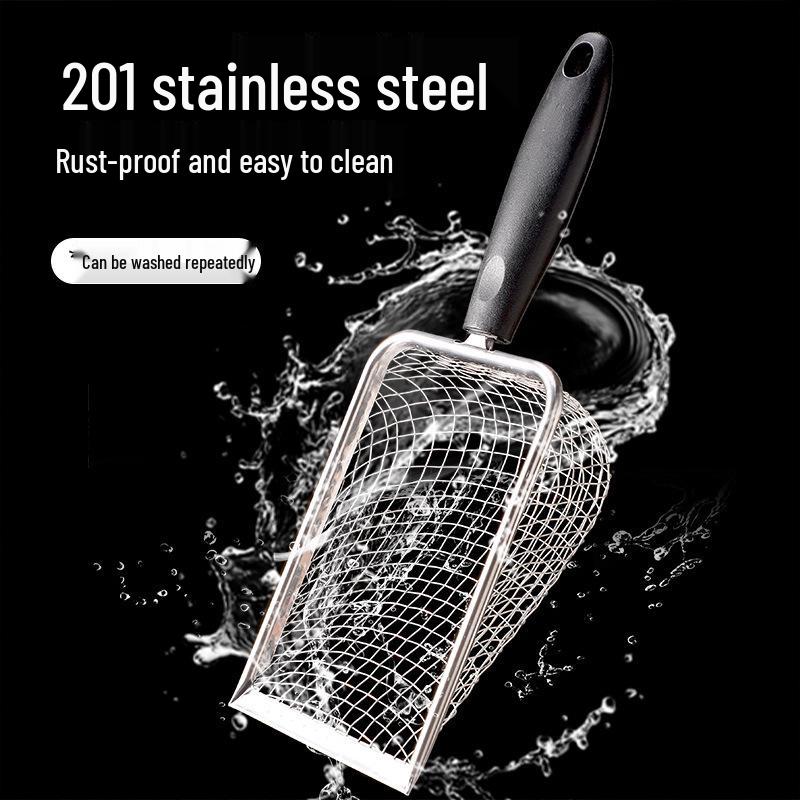 Katzenstreuschaufel aus Edelstahl mit feinen Löchern