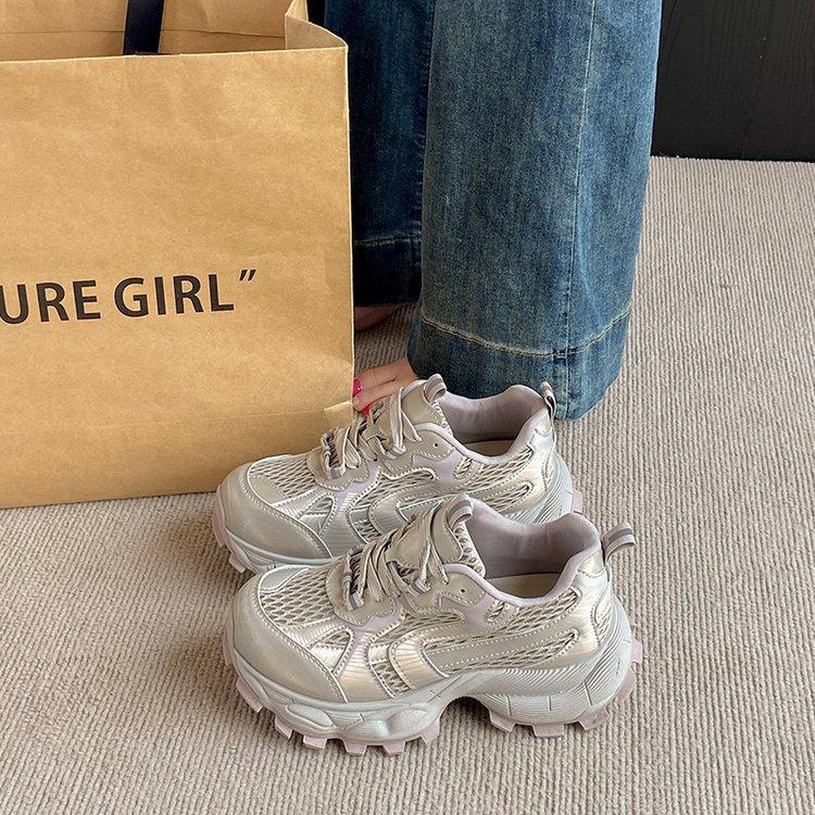 Fashion Spring and Summer Muffin Bottom Platform Shoes Are Not Tired Feet Mesh Casual Sports Shoes Women
