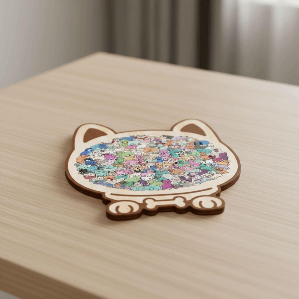 Düşünme Eğitimi Köpek Şekilli Yapboz Hayvan Şekilli Çocuk Yapbozu Yavru Köpekler Ahşap Yapboz Çocuk Oyuncak