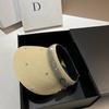 Summer Very Fine Straw Weave Sun Hat French Light Luxury Rhinestone Sunscreen Headband Type Empty Top Hat Outdoor Travel Sun Hat