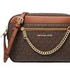 Michael Kors Mk Jet Set Monogram Logo Chain PVC Leather Camera Bag Women Shoulder Bag Caramel Acorn 35S1GTTC9B-BROWN