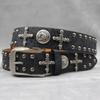 7-Color Original Cross Skull Rivet Belt Punk Men'S Belt Women'S Snake Pattern Decorative Belt