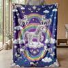 Rainbow Unicorns in Meadow Theme blanket Lightweight Warm Flannel Blanket Decorative Throw Blanket for Home Decoration