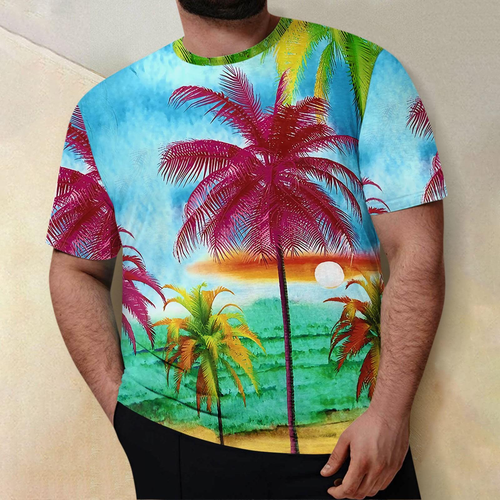 

Плюс размер Мужская повседневная футболка с коротким рукавом и принтом с круглым вырезом, блузка, топы XXXXXXL