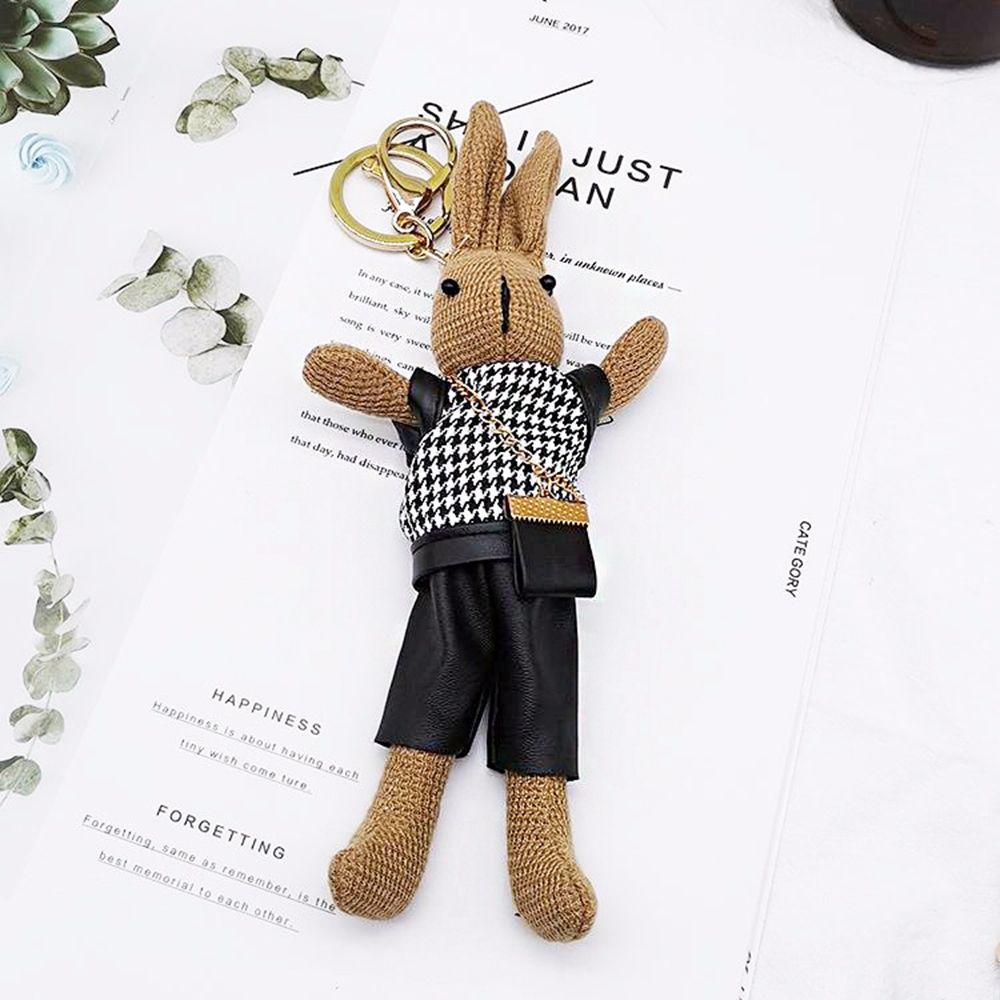 Key Holder Bag Pendant Decoration Korean Style Key Ring Lady Rabbit Keychains Girls Car Accessories