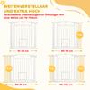 77cm Tall Dog Gate with Cat Door, 7cm and 14cm Extensions, for Stairs, Doorways, 76-104cm Width