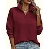 Women's Casual Knitted Zipper Sweater, Long-sleeved V-neck Loose Pullover, Pure Color, Suitable for Wearing In Spring and Autumn, Regular Hem